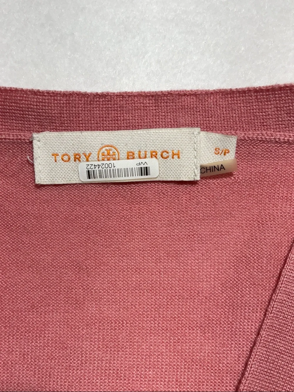 Tory Burch Rose Pink Button-Front V-Neck Cardigan
